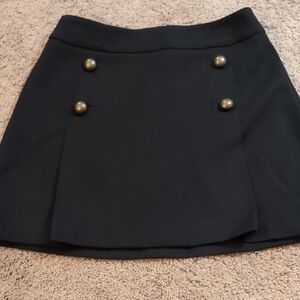 Express Black Mini Skirt with Gold Button Detail